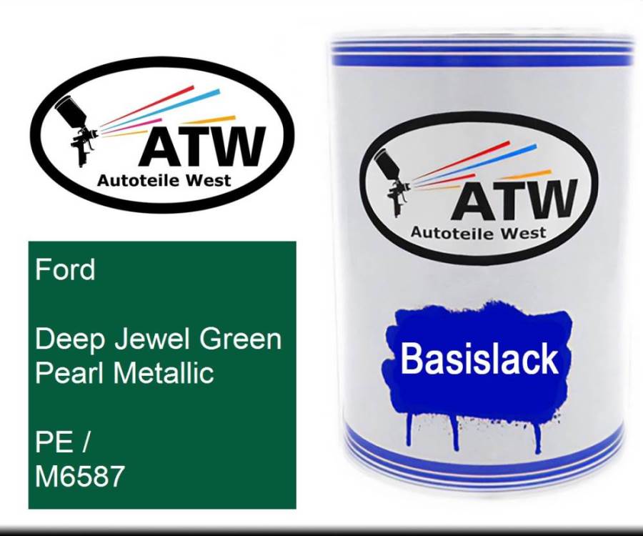 Ford, Deep Jewel Green Pearl Metallic, PE / M6587: 500ml Lackdose, von ATW Autoteile West.